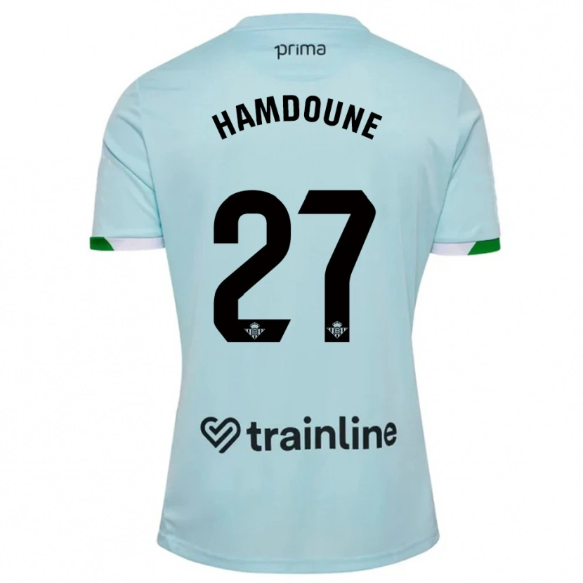 Danxen Mujer Camiseta Mohamed Hamdoune #27 Celeste Verde 2ª Equipación 2025/26 La Camisa México
