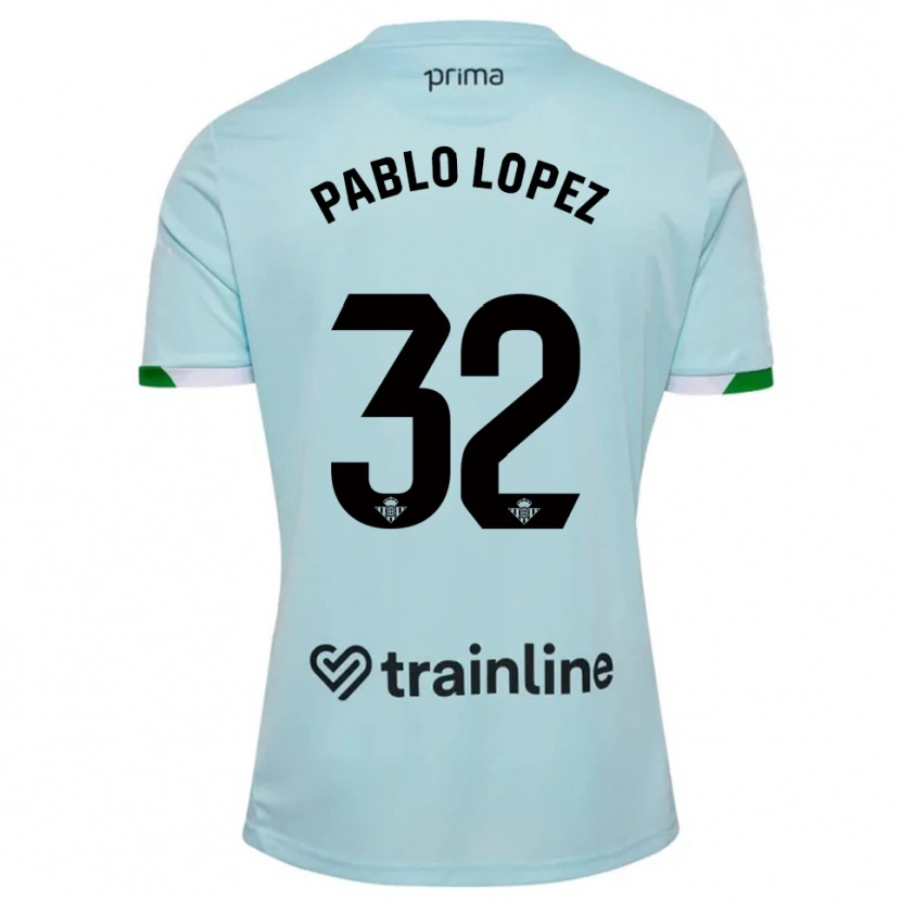 Danxen Mujer Camiseta Pablo López #32 Celeste Verde 2ª Equipación 2025/26 La Camisa México