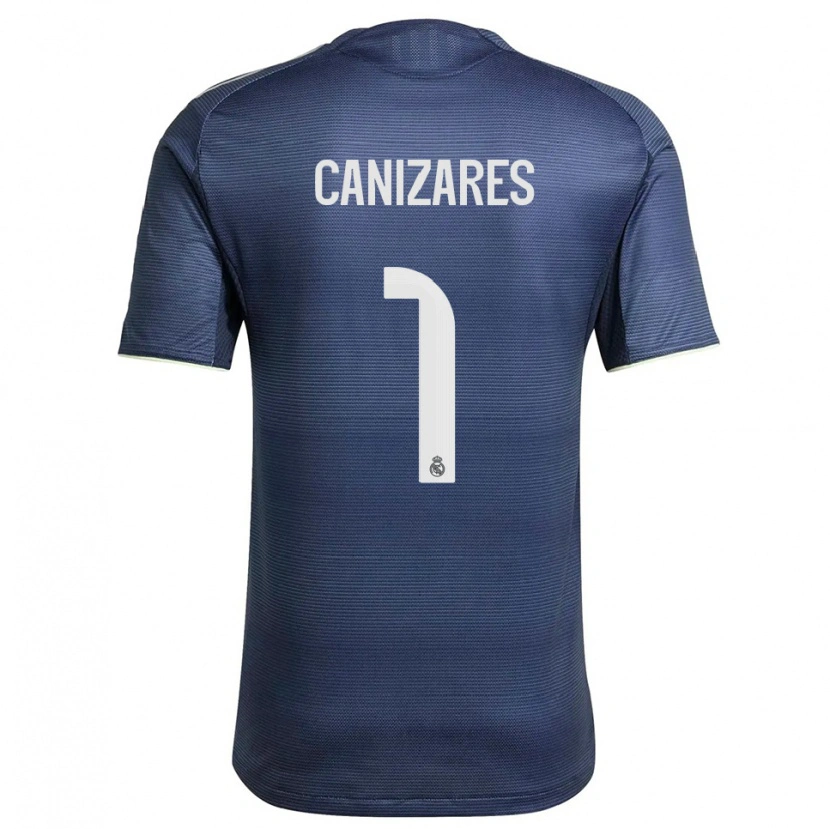 Danxen Mujer Camiseta Lucas Canizares #1 Azul Marino Plata 2ª Equipación 2025/26 La Camisa México