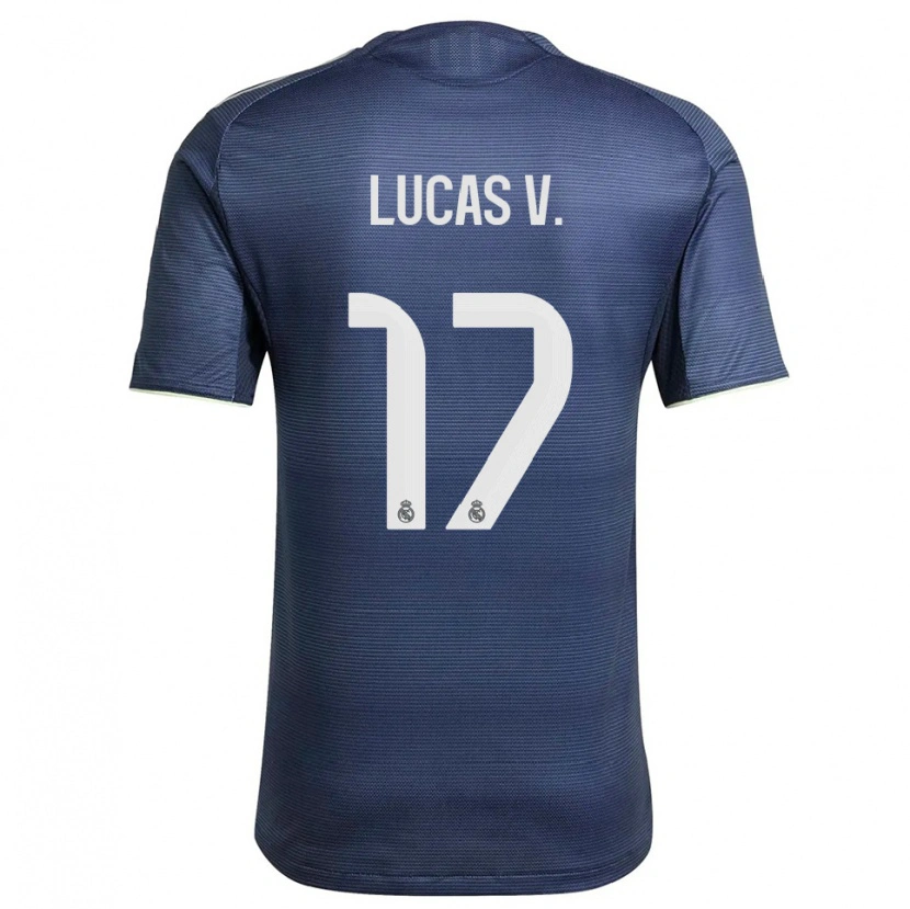 Danxen Mujer Camiseta Lucas Vazquez #17 Azul Marino Plata 2ª Equipación 2025/26 La Camisa México