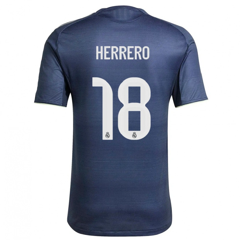 Danxen Mujer Camiseta Enrique Herrero #18 Azul Marino Plata 2ª Equipación 2025/26 La Camisa México
