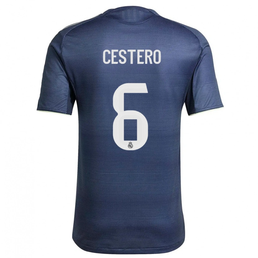 Danxen Mujer Camiseta Jorge Cestero #6 Azul Marino Plata 2ª Equipación 2025/26 La Camisa México