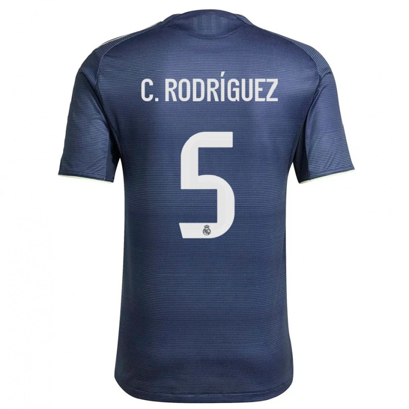Danxen Mujer Camiseta Carlos Rodríguez #5 Azul Marino Plata 2ª Equipación 2025/26 La Camisa México