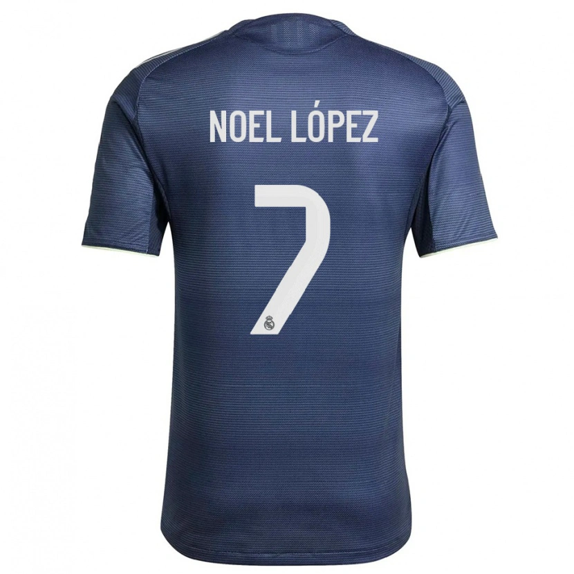 Danxen Mujer Camiseta Noel López #7 Azul Marino Plata 2ª Equipación 2025/26 La Camisa México