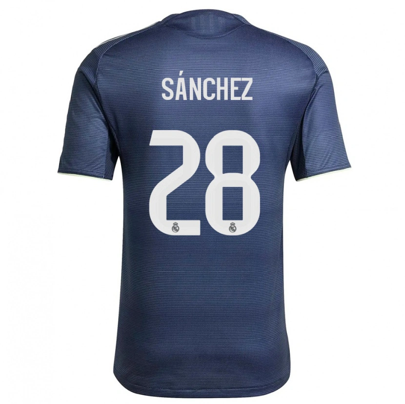 Danxen Mujer Camiseta Álex Sánchez #28 Azul Marino Plata 2ª Equipación 2025/26 La Camisa México