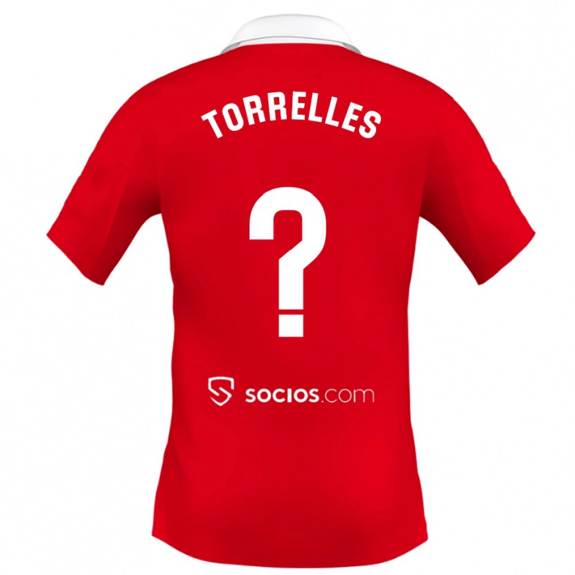 Danxen Mujer Camiseta Genís Torrelles #0 Rojo Blanco Gris 2ª Equipación 2025/26 La Camisa México