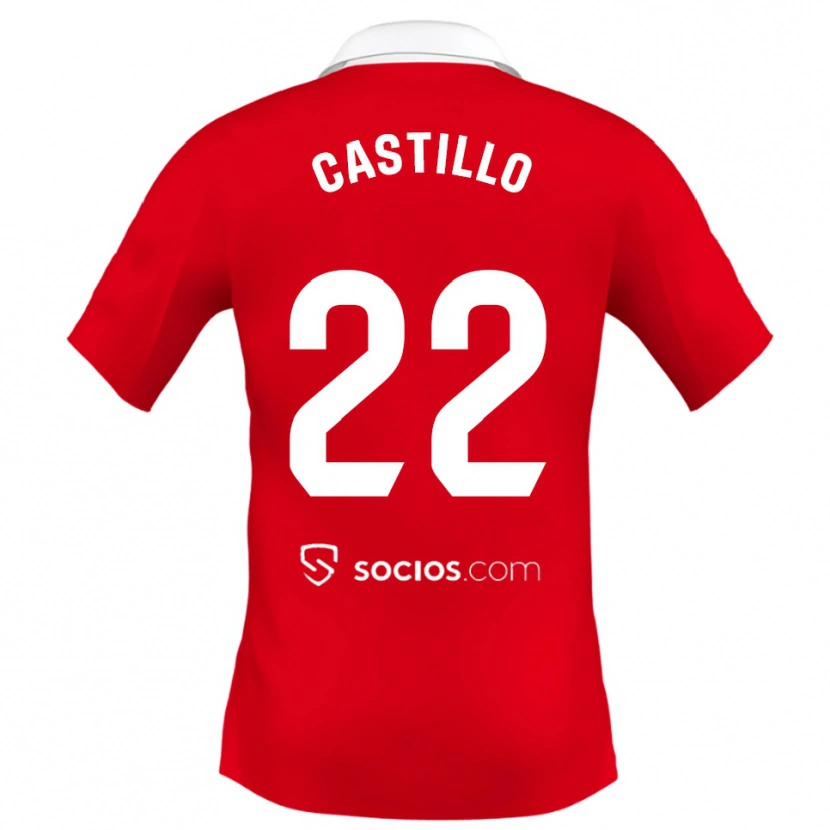 Danxen Mujer Camiseta José Castillo #22 Rojo Blanco Gris 2ª Equipación 2025/26 La Camisa México