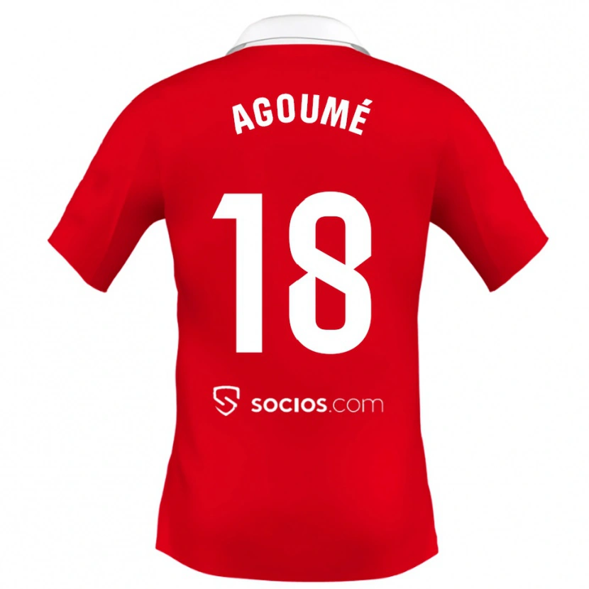 Danxen Mujer Camiseta Lucien Agoumé #18 Rojo Blanco Gris 2ª Equipación 2025/26 La Camisa México