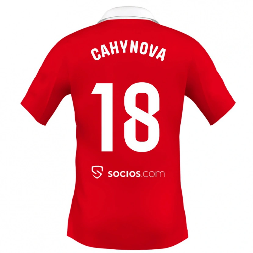 Danxen Mujer Camiseta Klara Cahynova #18 Rojo Blanco Gris 2ª Equipación 2025/26 La Camisa México