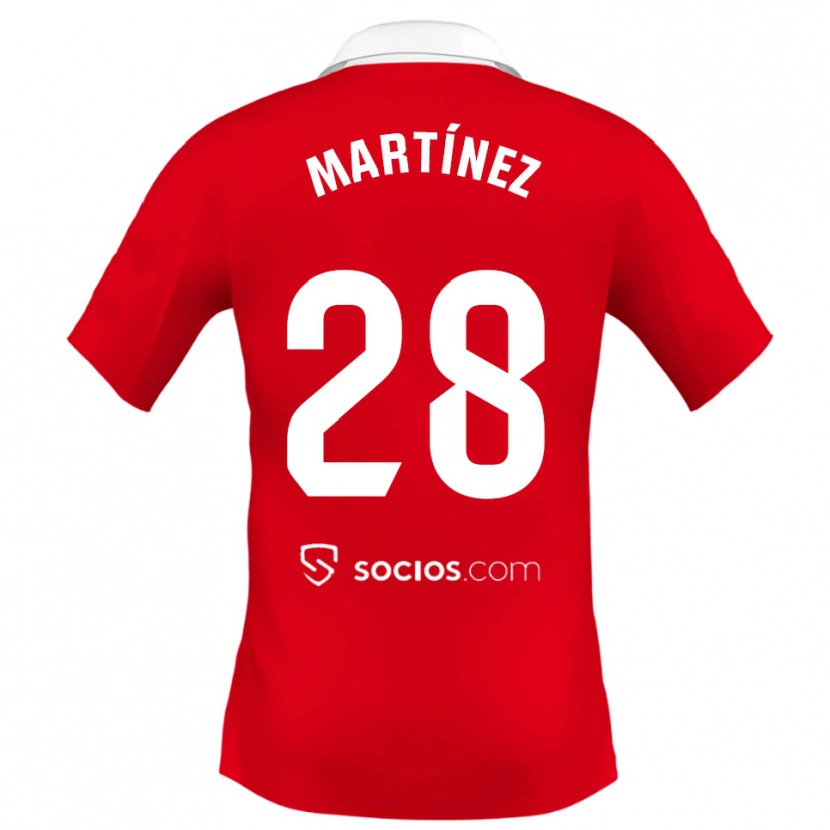 Danxen Mujer Camiseta Hugo Martínez #28 Rojo Blanco Gris 2ª Equipación 2025/26 La Camisa México