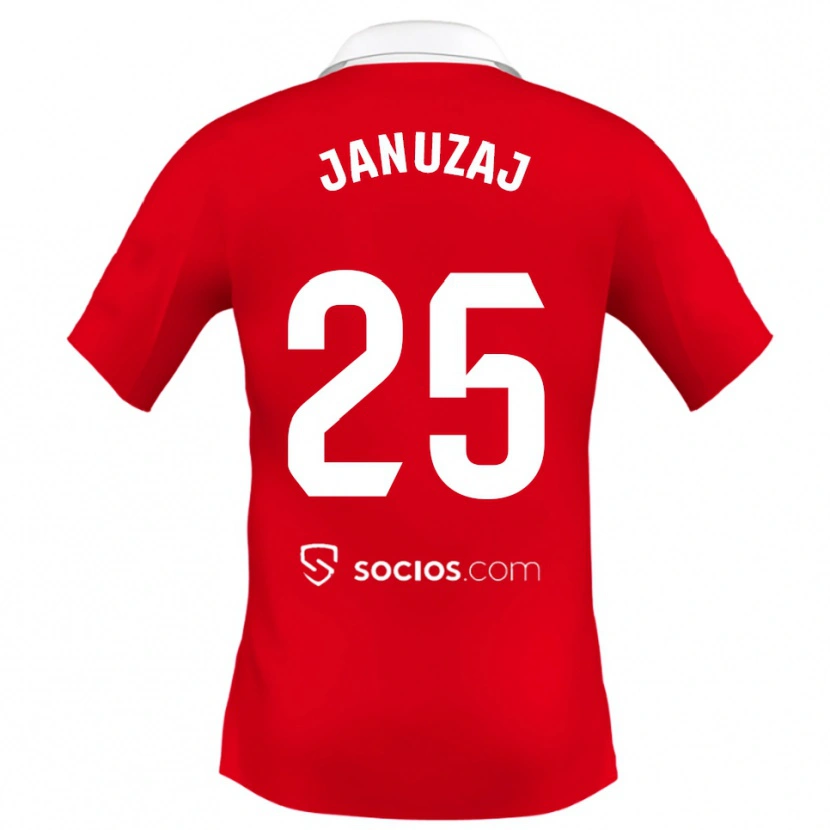 Danxen Mujer Camiseta Adnan Januzaj #25 Rojo Blanco Gris 2ª Equipación 2025/26 La Camisa México