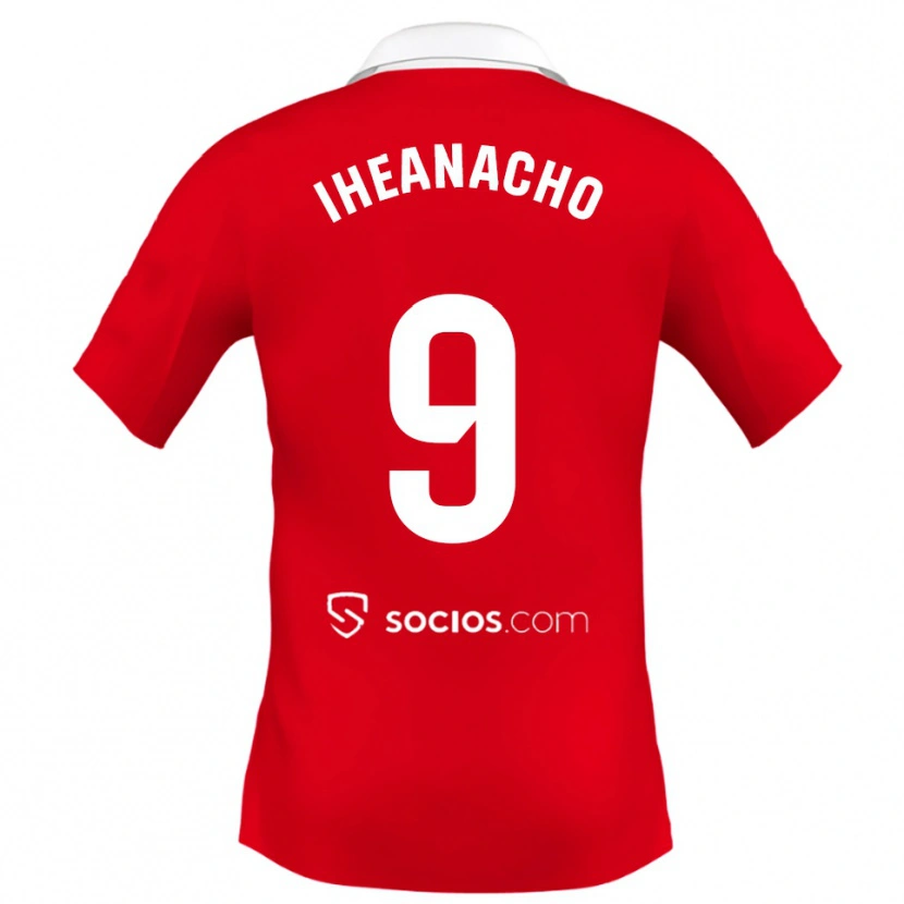 Danxen Mujer Camiseta Kelechi Iheanacho #9 Rojo Blanco Gris 2ª Equipación 2025/26 La Camisa México