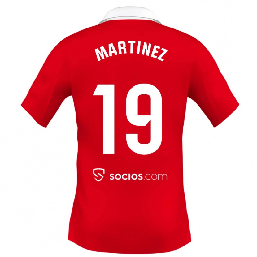 Danxen Mujer Camiseta Gabri Martinez #19 Rojo Blanco Gris 2ª Equipación 2025/26 La Camisa México