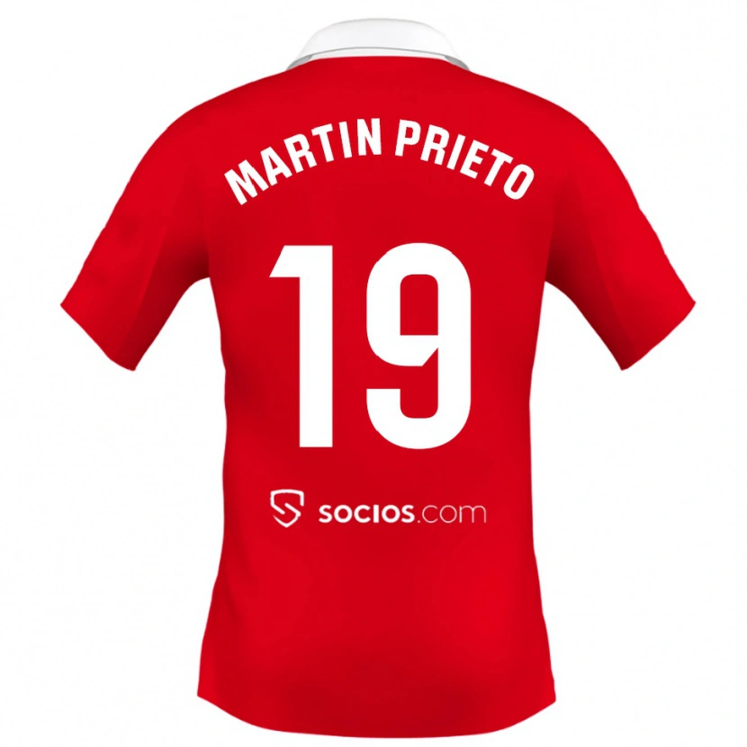 Danxen Mujer Camiseta Cristina Martín-Prieto Gutiérrez #19 Rojo Blanco Gris 2ª Equipación 2025/26 La Camisa México