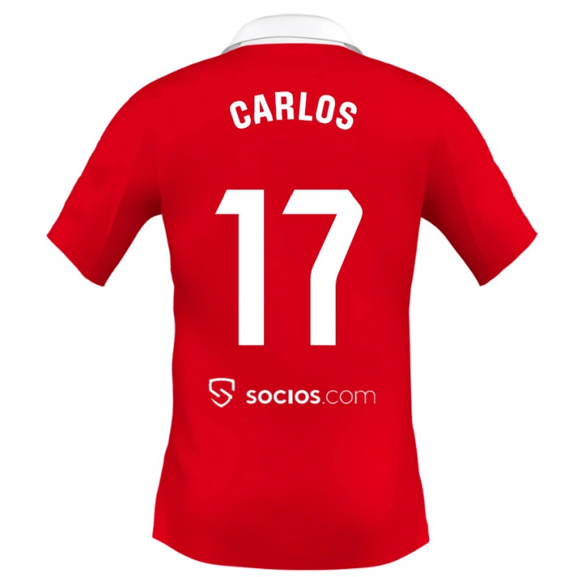 Danxen Mujer Camiseta Carlos González #17 Rojo Blanco Gris 2ª Equipación 2025/26 La Camisa México