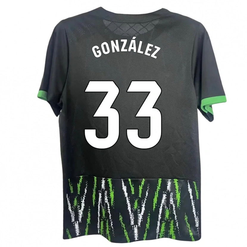 Danxen Mujer Camiseta Nico González #33 Negro Verde 2ª Equipación 2025/26 La Camisa México