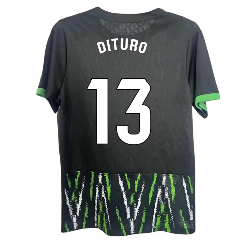 Danxen Mujer Camiseta Matías Dituro #13 Negro Verde 2ª Equipación 2025/26 La Camisa México