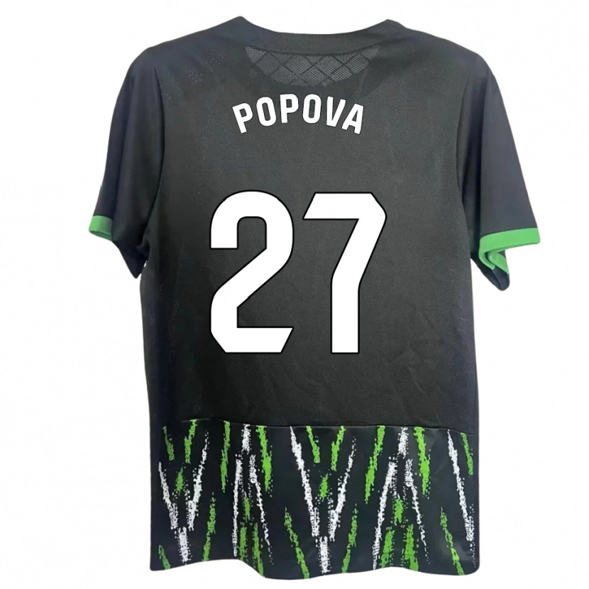 Danxen Mujer Camiseta Ángela Popova Fedorova #27 Negro Verde 2ª Equipación 2025/26 La Camisa México