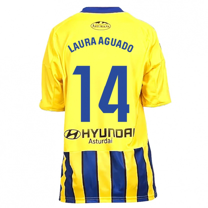 Danxen Mujer Camiseta Laura Aguado #14 Amarillo Azul 2ª Equipación 2025/26 La Camisa México