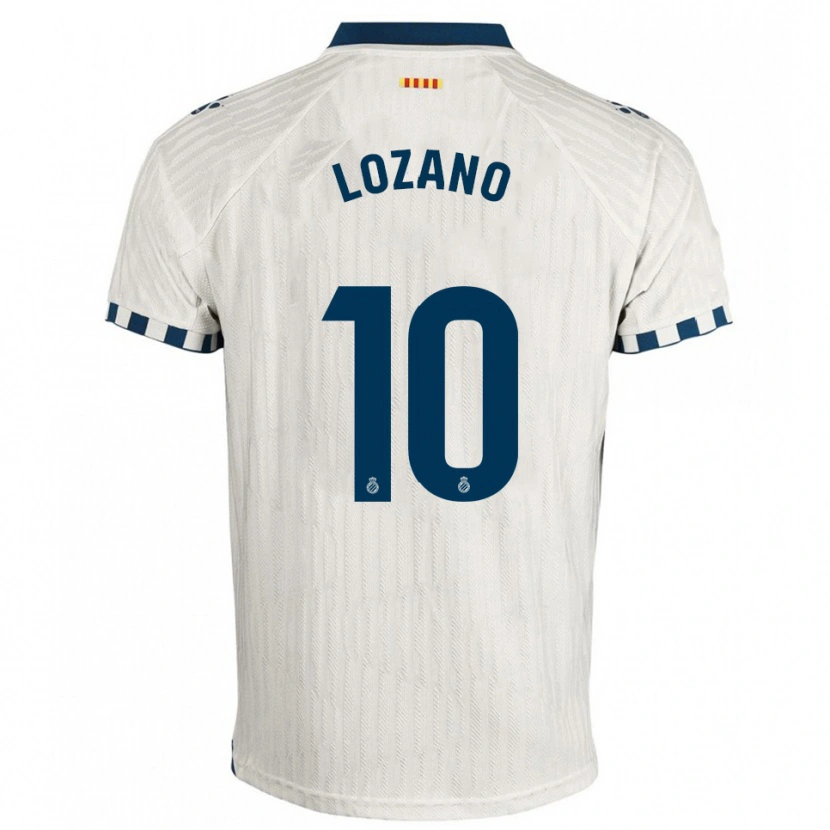 Danxen Mujer Camiseta Pol Lozano #10 Blanco Azul 2ª Equipación 2025/26 La Camisa México