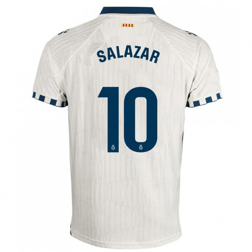 Danxen Mujer Camiseta Leo Salazar #10 Blanco Azul 2ª Equipación 2025/26 La Camisa México