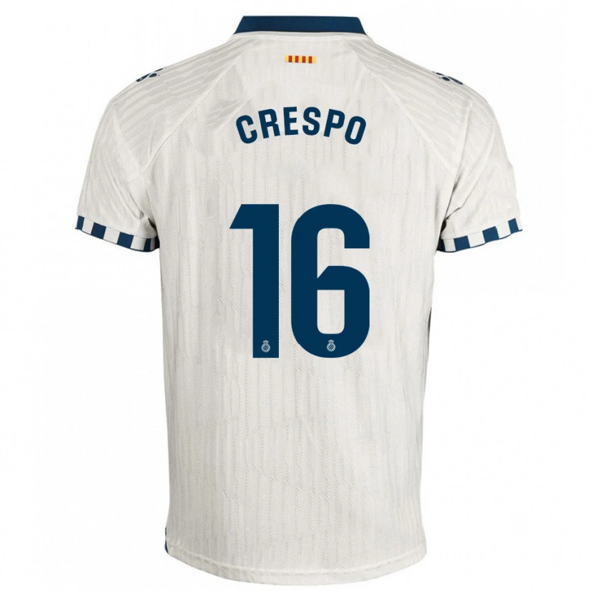 Danxen Mujer Camiseta Hugo Crespo #16 Blanco Azul 2ª Equipación 2025/26 La Camisa México