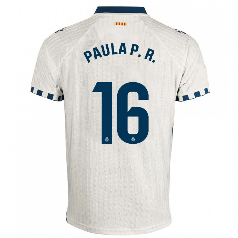 Danxen Mujer Camiseta Paula Perea Ramírez #16 Blanco Azul 2ª Equipación 2025/26 La Camisa México