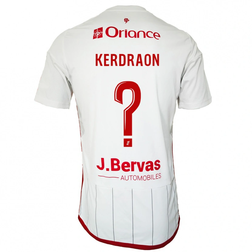 Danxen Mujer Camiseta Jade Kerdraon #0 Blanco Rojo 2ª Equipación 2025/26 La Camisa México