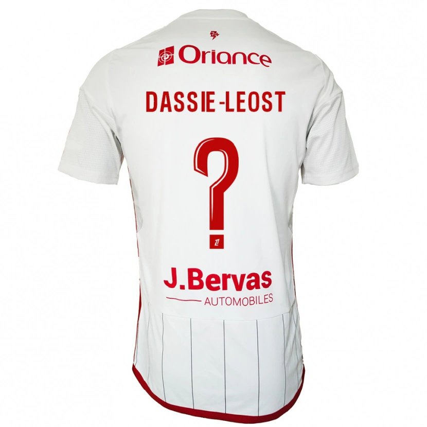 Danxen Mujer Camiseta Leila Dassie-Leost #0 Blanco Rojo 2ª Equipación 2025/26 La Camisa México