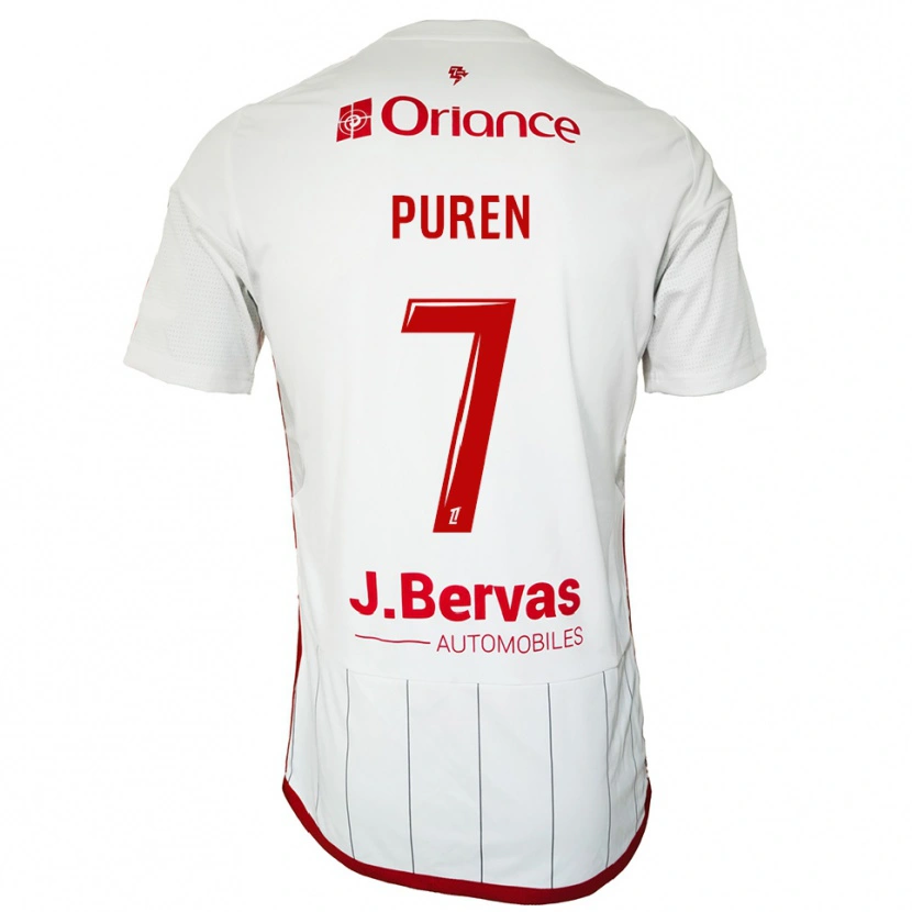 Danxen Mujer Camiseta Matthieu Puren #7 Blanco Rojo 2ª Equipación 2025/26 La Camisa México