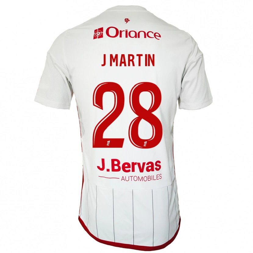 Danxen Mujer Camiseta Jonas Martin #28 Blanco Rojo 2ª Equipación 2025/26 La Camisa México