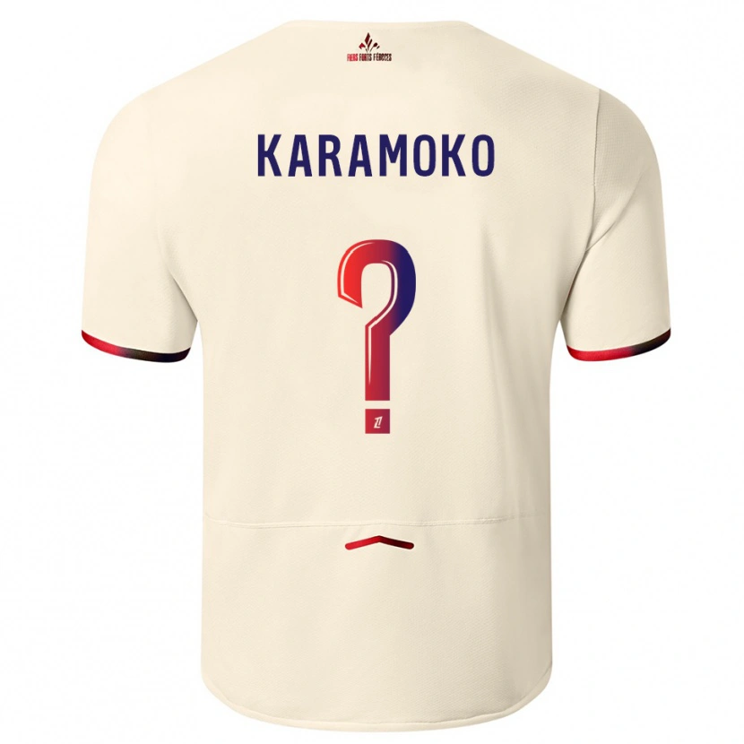 Danxen Mujer Camiseta Ibrahim Karamoko #0 Blanquecino Rojo 2ª Equipación 2025/26 La Camisa México