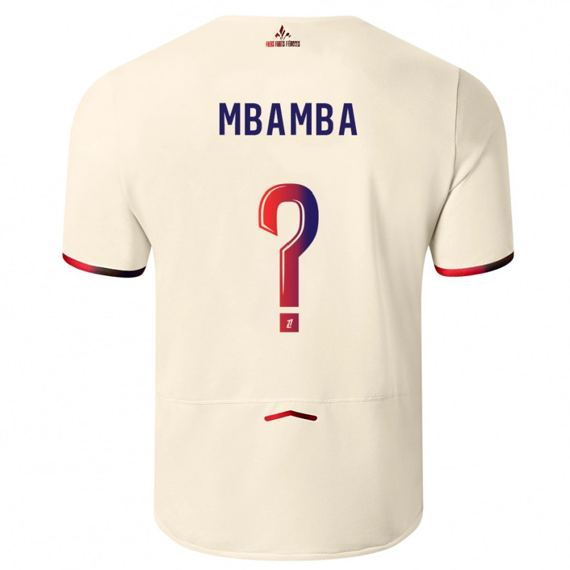 Danxen Mujer Camiseta Lucas Mbamba #0 Blanquecino Rojo 2ª Equipación 2025/26 La Camisa México