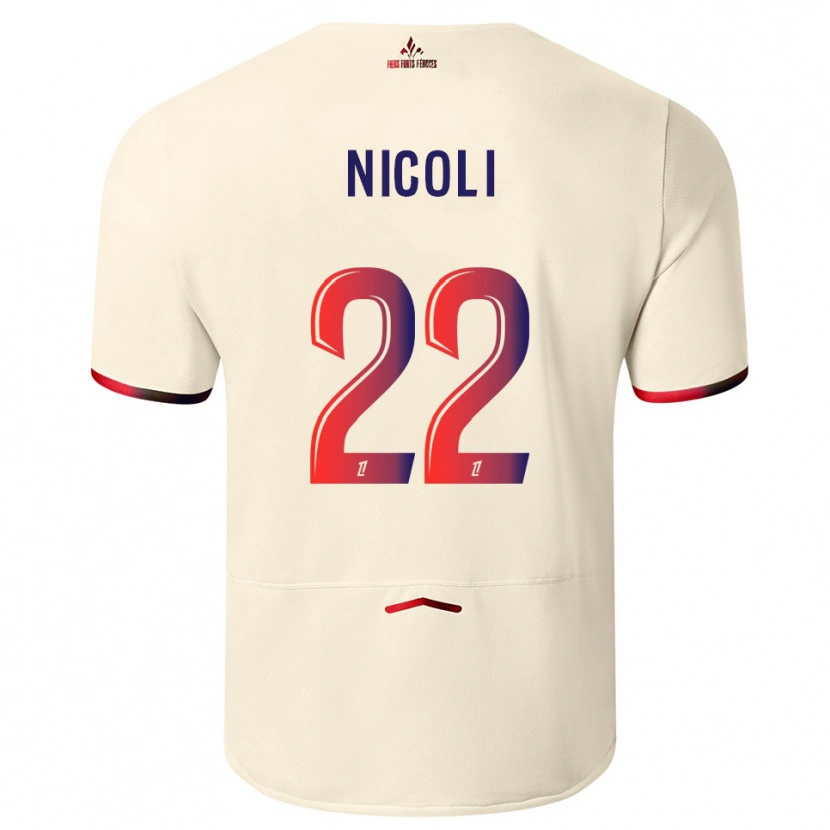Danxen Mujer Camiseta Morgane Nicoli #22 Blanquecino Rojo 2ª Equipación 2025/26 La Camisa México