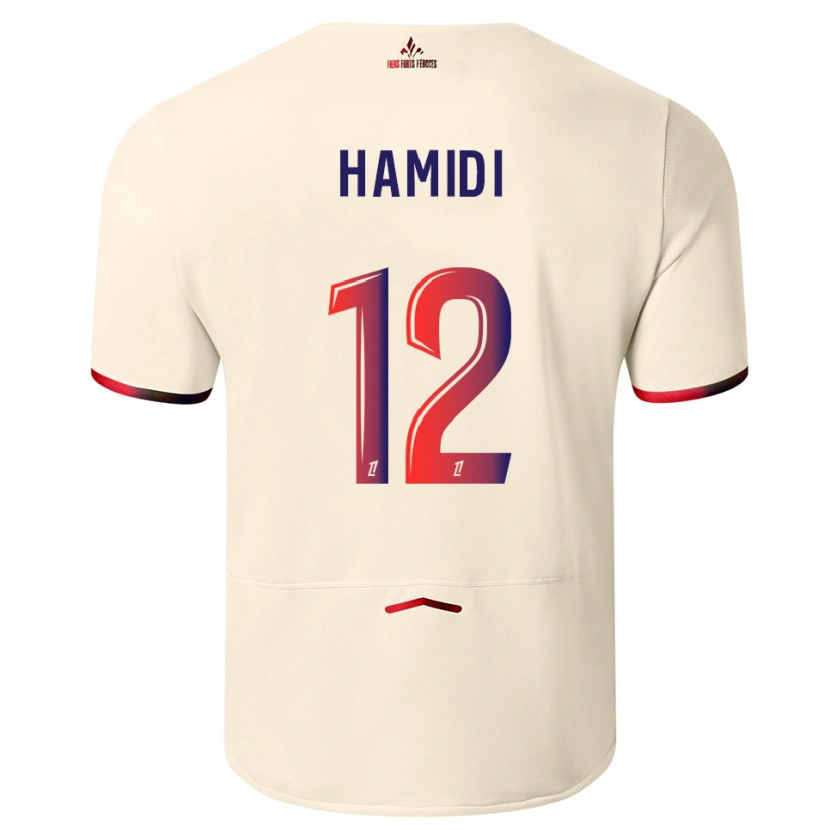 Danxen Mujer Camiseta Kamel Hamidi #12 Blanquecino Rojo 2ª Equipación 2025/26 La Camisa México