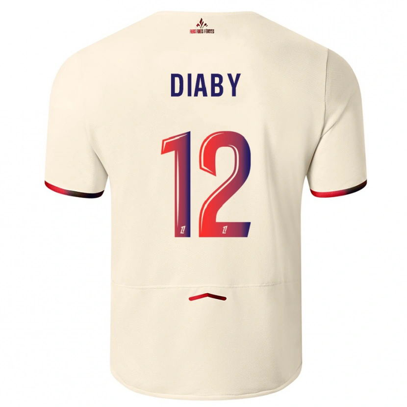 Danxen Mujer Camiseta Bafodé Diaby #12 Blanquecino Rojo 2ª Equipación 2025/26 La Camisa México