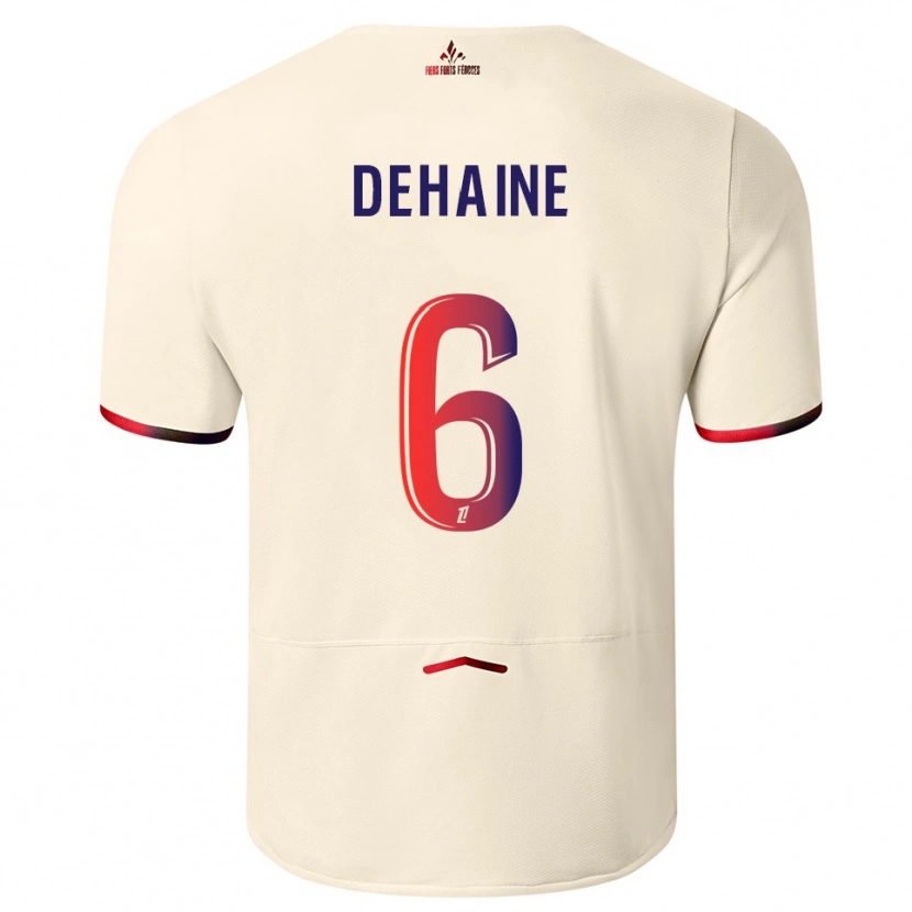 Danxen Mujer Camiseta Axel Dehaine #6 Blanquecino Rojo 2ª Equipación 2025/26 La Camisa México