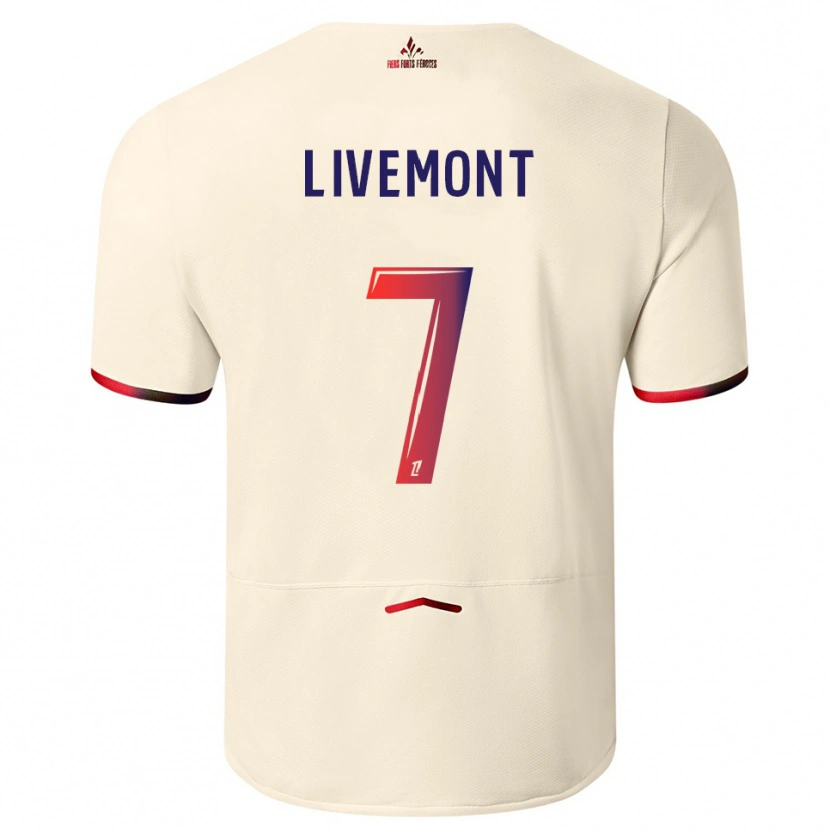 Danxen Mujer Camiseta Antoine Livemont #7 Blanquecino Rojo 2ª Equipación 2025/26 La Camisa México
