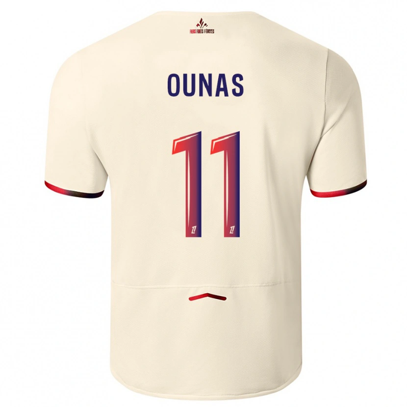 Danxen Mujer Camiseta Adam Ounas #11 Blanquecino Rojo 2ª Equipación 2025/26 La Camisa México