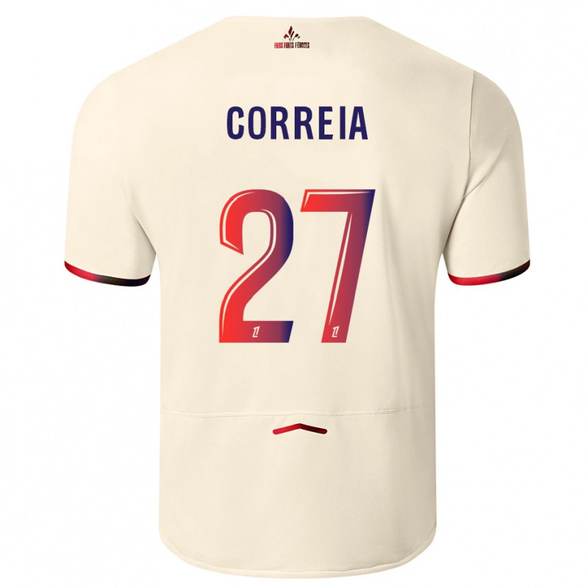 Danxen Mujer Camiseta Félix Correia #27 Blanquecino Rojo 2ª Equipación 2025/26 La Camisa México