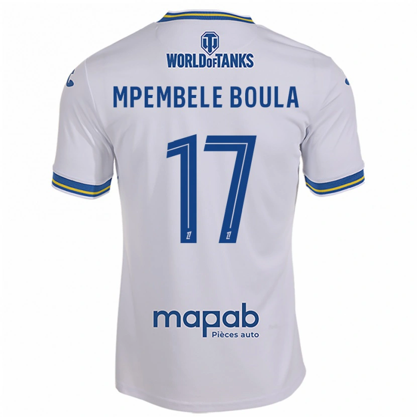 Danxen Mujer Camiseta Exaucé Mpembele Boula #17 Blanco Celeste 2ª Equipación 2025/26 La Camisa México