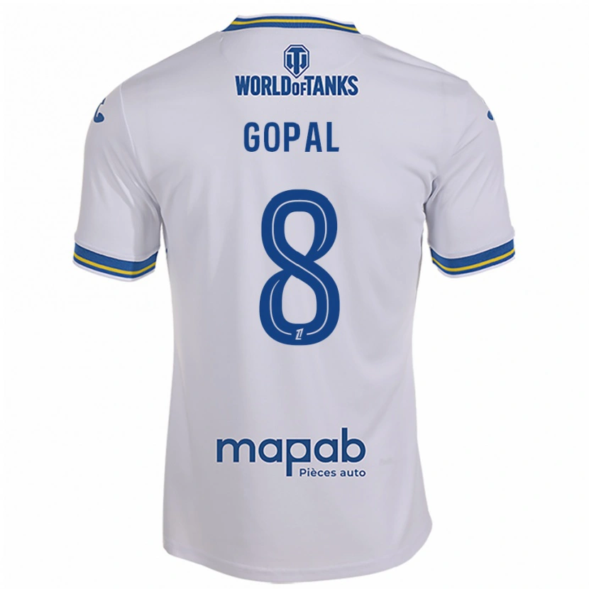Danxen Mujer Camiseta Julie Gopal #8 Blanco Celeste 2ª Equipación 2025/26 La Camisa México