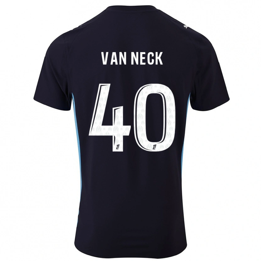 Danxen Mujer Camiseta Jelle Van Neck #40 Negro Celeste 2ª Equipación 2025/26 La Camisa México