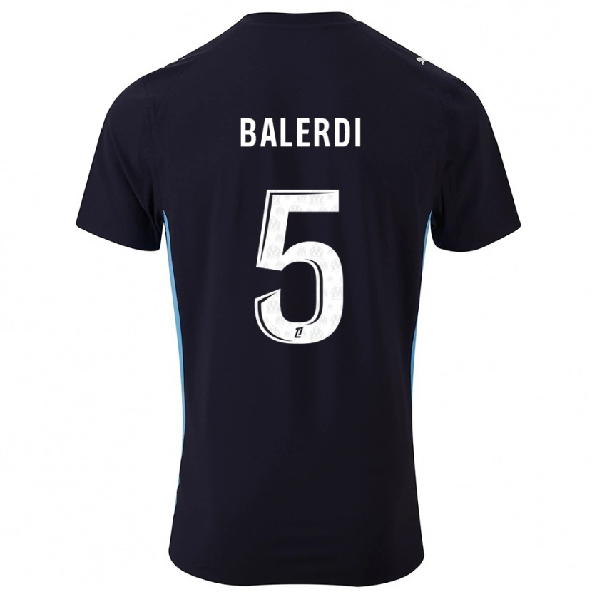 Danxen Mujer Camiseta Leonardo Balerdi #5 Negro Celeste 2ª Equipación 2025/26 La Camisa México
