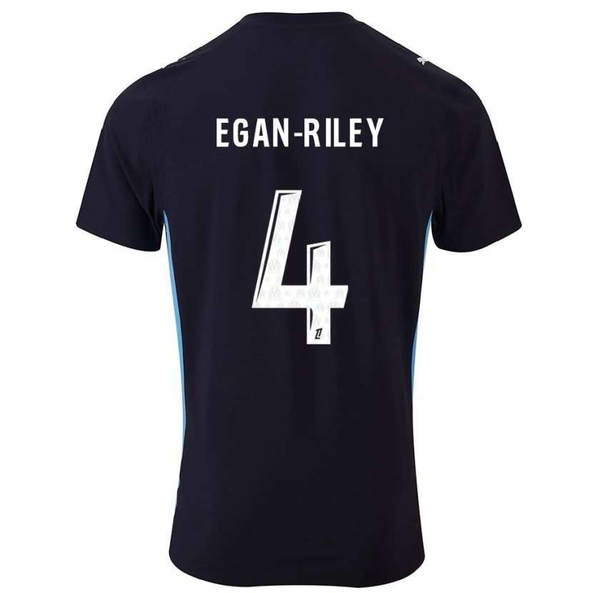 Danxen Mujer Camiseta Cj Egan-Riley #4 Negro Celeste 2ª Equipación 2025/26 La Camisa México