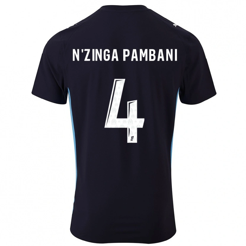 Danxen Mujer Camiseta Pladi N'zinga Pambani #4 Negro Celeste 2ª Equipación 2025/26 La Camisa México