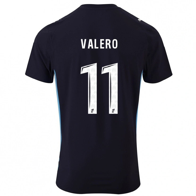 Danxen Mujer Camiseta Antoine Valero #11 Negro Celeste 2ª Equipación 2025/26 La Camisa México