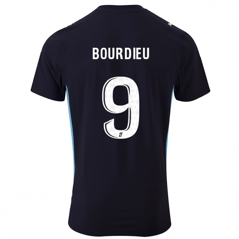 Danxen Mujer Camiseta Mathilde Bourdieu #9 Negro Celeste 2ª Equipación 2025/26 La Camisa México