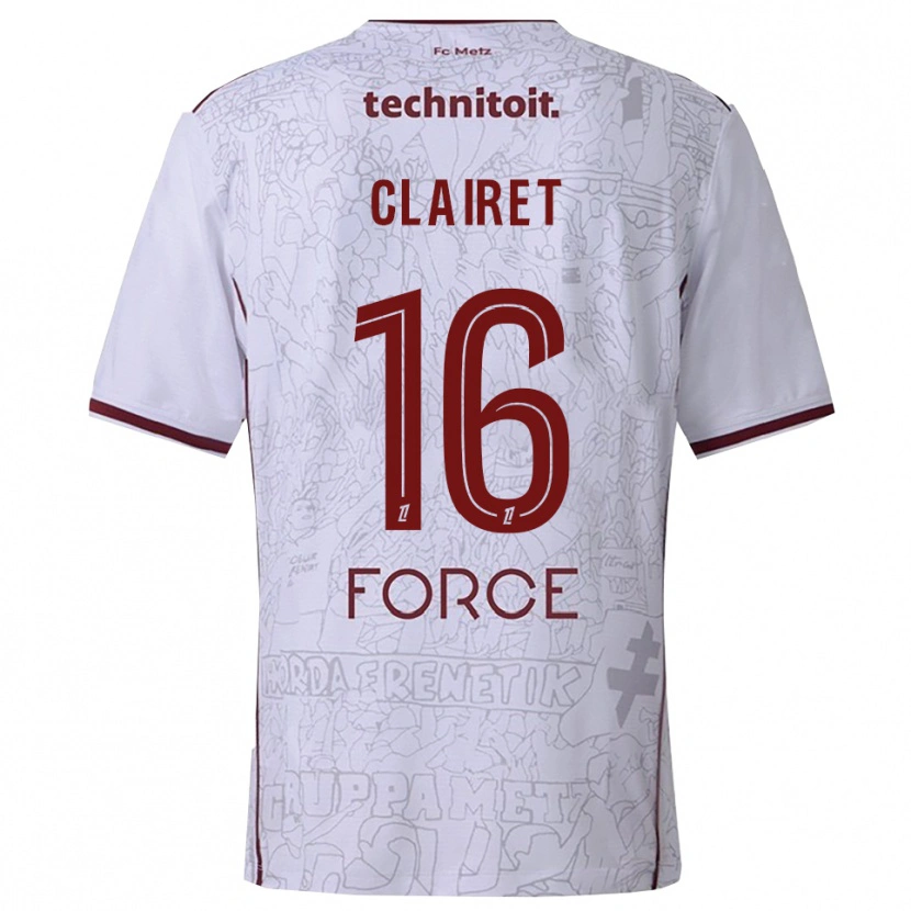 Danxen Mujer Camiseta Duncan Clairet #16 Blanco Burdeos 2ª Equipación 2025/26 La Camisa México
