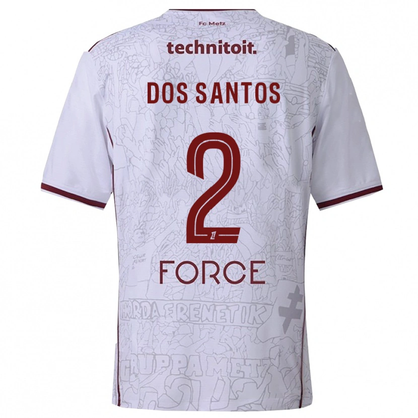 Danxen Mujer Camiseta Tahirys Dos Santos #2 Blanco Burdeos 2ª Equipación 2025/26 La Camisa México